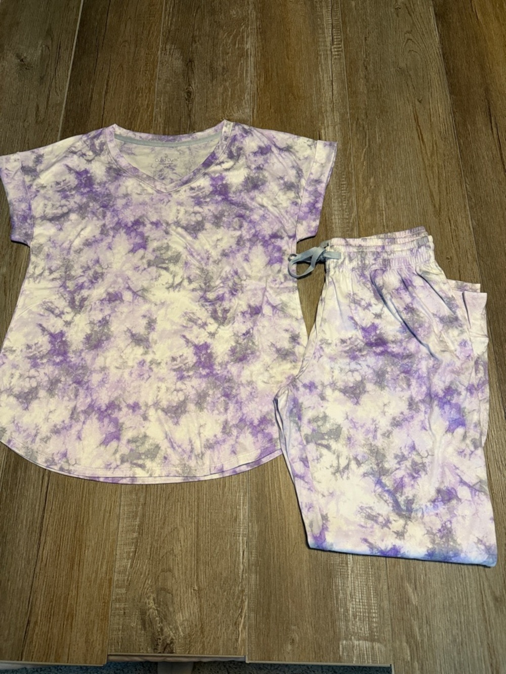 Cuddl Duds Purple Tie-Dye Pajama Set